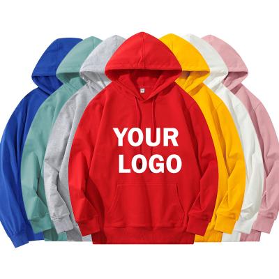 China Custom Oversized 340g Anti-wrinkle Fleece Women Logo Printing Hoodies Anti-wrinkle Sweatshirt Cotton for sale