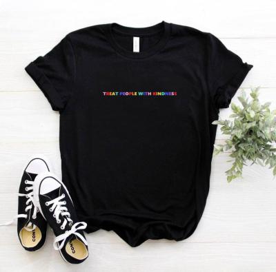 China Fine Line Anti Wrinkle Anti Wrinkle T Shirt Hip Hop Harry Styles Love On Tour Women Treat People With Kindness Ullzang T Shirt 90s Female Graphic Tee for sale