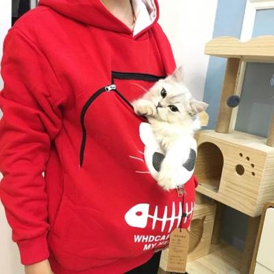 China Animal Ear Paw Pocket Sweatshirt Pocket Hooded Cat Lovers Hoodie Kangaroo Dog Pet Breathable Sweatshirts for sale