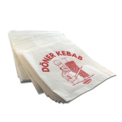 China Wholesale Biodegradable White Kraft Foil Sandwich Kebab Food Delivery Grease Paper Bags for sale