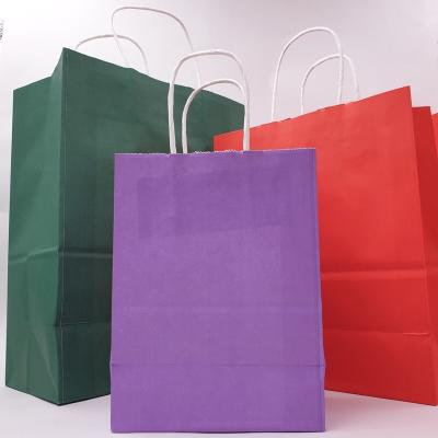 China Recycled Materials Pure Purple Color Packing Paper Brown Kraft Bags Food Bags Custom Bags Free Design Craft With Logo for sale