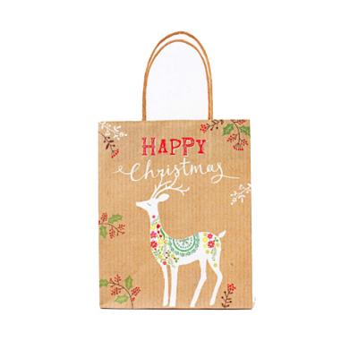 China Designers Reusable Christmas Rose Reusable Custom Printing Wrapping Shopping Jumbo Paper Gift Bags Logo With Handles for sale