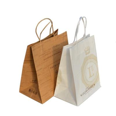 China Disposable custom printed kraft paper restaurant food packaging delivery biodegradable recycled material paper bag for sale