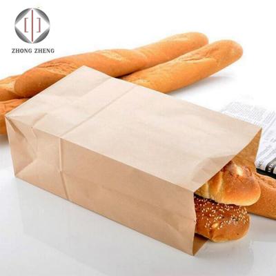 China Disposable Food Grade Toast Bread Package Paper Bag Without Window for sale