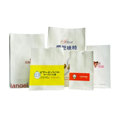 China Food Grade Disposable Small White Kraft Paper Bag For Restaurant for sale