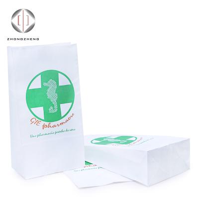 China Recyclable White Paper Bag From Private Label Hospital SOS Food Paper Bag Manufacturer Packaging For Pharmacy for sale