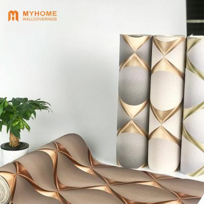 China 3d wallpaper living room wallpaper modern geometric carpet decor papel mural for sale