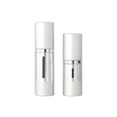 China 15ml 25ml Recyclable Empty Round Skin Care Cosmetic Aluminum Pump Bottles for sale