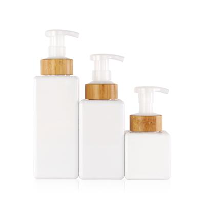 China 250ml 450ml 650ml petg plastic foam pump bottle recyclable bamboo packaging for sale