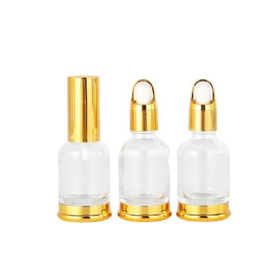 China Recyclable Skin Care 30ml Cosmetic Clear Spray And Essential Oil Glass Dropper Bottle, High Quality Glass Dropper Bottle for sale