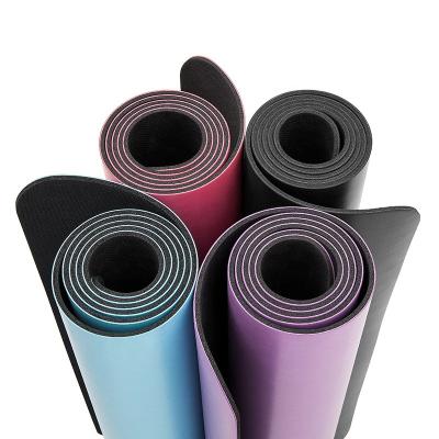 China Hot Selling Solid Color PU 6MM Yoga Mat Recyclable Pilates Yoga Mat Body Health Care Massage for sale