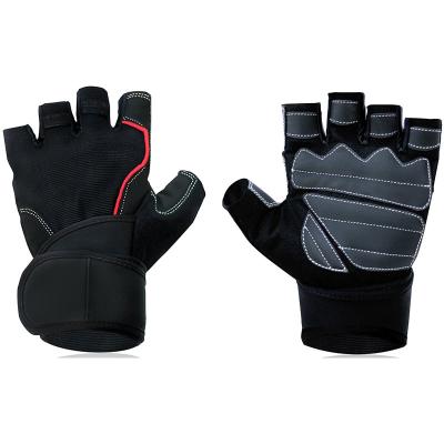 China Weightlifting Wear Resistant Glove Gym Fitness Half Finger With Wrist Support for sale