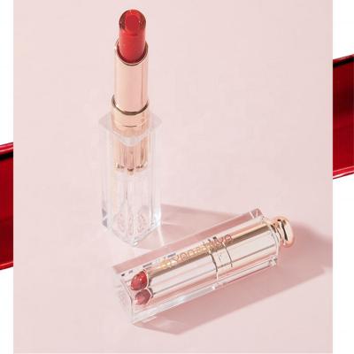 China Organic Jelly Long Lasting Glitter Lipstick Cinnamon Sleek Waterproof Lipstick Moisturizing Two Color Sandwich Lipstick for sale