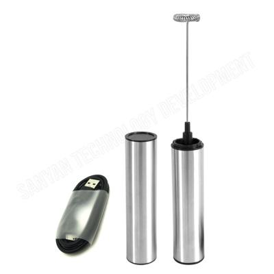 China Amazon Electric Milk Frother Stainless Steel Milk Foamer Egg Stocked Rechargeable Beater for sale