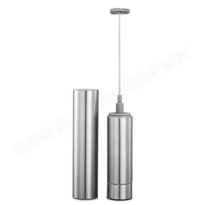 China Stainless Steel Dry Battery Viable Electric Milk Frother Mini Handheld Egg Beater Cream Foamer for sale