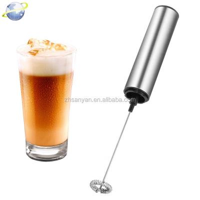 China Sustainable Milk Frother USB Rechargeable Electric Stainless Steel Powerful Handheld Milk Blender for sale