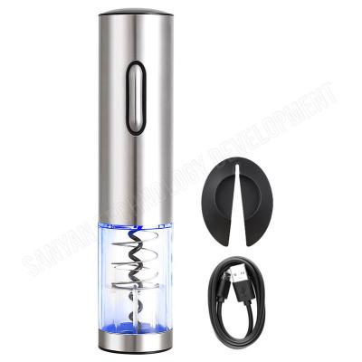 China Sustainable Premium USB Rechargeable Electric Wine Opener Automatic Corkscrew With Foil Cutter for sale