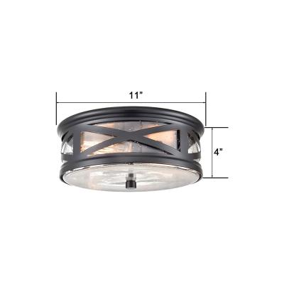 China Traditional design outdoor mounted living room light led ceiling lights for home drum shape industrial indoor light for sale