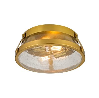 China 12 Inch Gold Finish Flush Mount Modern Round Light Decorative Living Room Bedroom Ceiling Light Fixture for sale