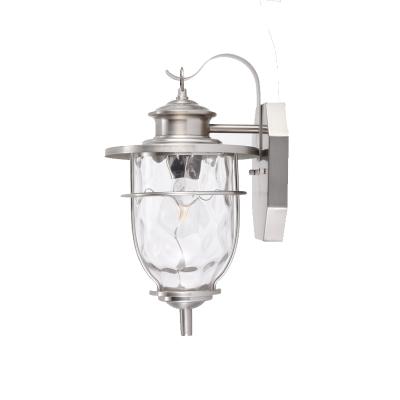 China Modern Luxury Hotel Restaurant Outdoor Brush Nickel Brush Wall Sconce Light Fixture for sale