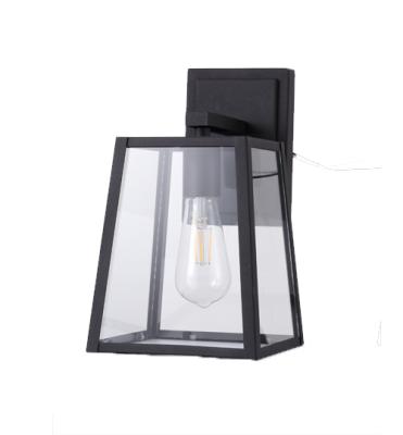 China Modern Best Price Modern Black Clear Waterproof Outdoor LED Glass Wall Lantern Porch Light for sale