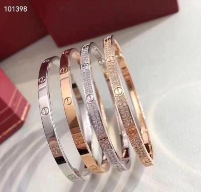 China Factory wholesale fashion jewelry female nail bangle 316L stainless steel high quality classic screw bangle for sale