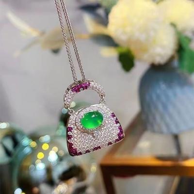 China CLASSIC Exquisite Bag Agate Pith Jade Jade Pendant Necklace Comparable to Jade High Ice White Copper for sale