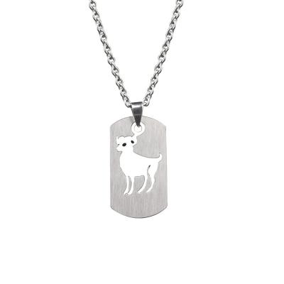 China Hip-hop titanium steel simple temperament men and women 12 necklaces Europe and America sex pendant trend pendant for sale