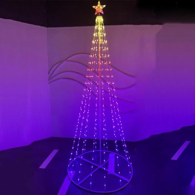 China H8ft 355LEDs Christmas Tree Garden Decoration Christmas Light Display Pixel LED Cone Tree Pixel Tree for sale