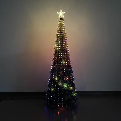 China Indoor outdoor led tree light 5.9ft APP control led-lichtschlauch smart dmx folding rgb christmas tree light fairy lights for sale