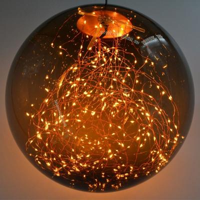 China Silver Fairy Lights Christmas Decoration Glass Ball Copper Wire Light 30cm Fairy Lights for sale