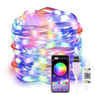 China String Light Christmas Tree Lights Dreamy Color Led Strip RGB Smart Light App Led String Light Outdoor for sale