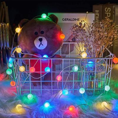 China String Outdoor Christmas Light Decorations Wedding Led And Lighting Battery String Lights Led For Decor 4 Multi Color Ball Soft Milky Bulbs for sale