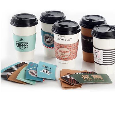 China Disposable Wholesale Custom Sublimation Masks Reusable Board Kraft Coffee Cup Hot Sleeve for sale