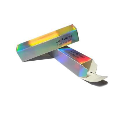 China Disposable Wholesale Custom Holographic Lip Lip Gloss Kit Bundle Paper Packaging Box for sale