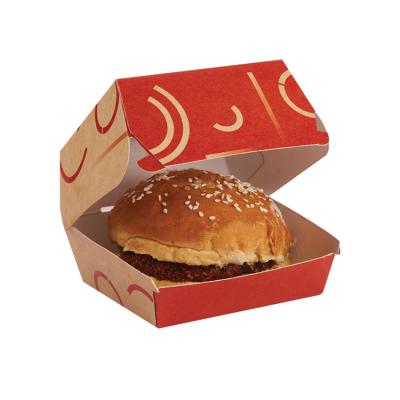 China 6 Inch Clamshell Hamburger Takeout Box Disposable Cardboard Biodegradable Paper Craft Food Packaging for sale