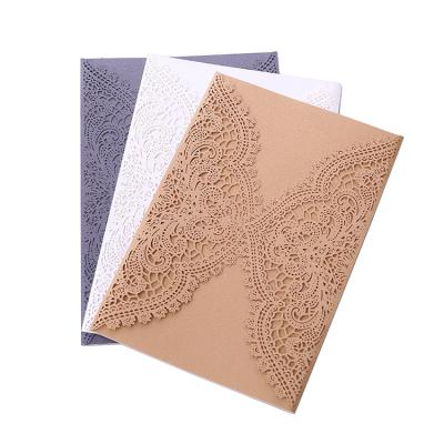 China Recyclable Custom Kraft Paper Gift Wedding Invitation Thank You Card Envelope for sale