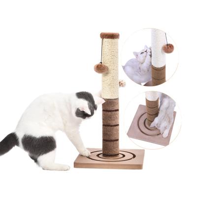 China New Petstar Sisal Sustainable Cat Scratch Post Cat Tree Scratcher Post with Bottom Board Ball for sale