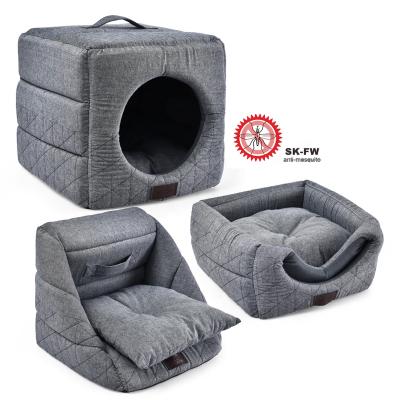 China Petstar Viable 3 in 1 Anti-Mosqutito Mosquito Repellent Cat Cave Dog Pet Sofa Bed House for sale