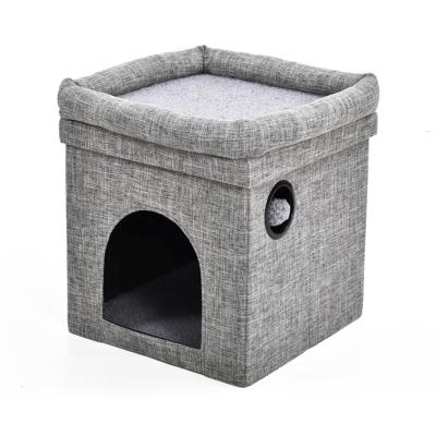 China Petstar Good Quality Sustainable Wholesale Customized Folding Dog Cat House Cave Bed for sale