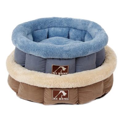 China Tianyuan Sustainable Pet Donut Peach Skin Fleece Comfortable Soft Round Pet Cat Dog Nest Bed for sale