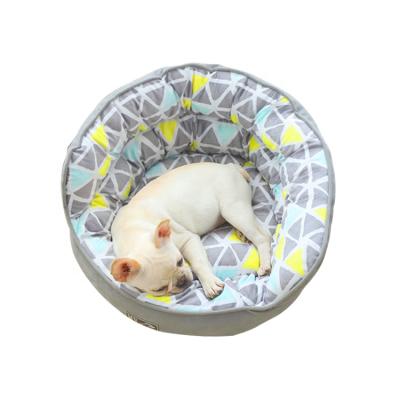 China Sustainable Innovative Pet Products Petstar Luxury Pet Supplies Bed Raised Plush Felt Small Round Luxury Pet Bed for sale