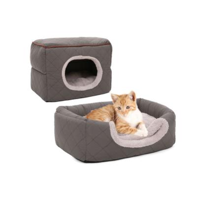 China Petstar 2019 New Design Viable Wholesale Two Ways Use Cat Cave Pet Bed House Cat Bed for sale