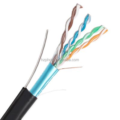 China Outdoor FTP Cat5e 1000FT 305m LAN Cable Internet Cable Cat 5e Computer Networks Water Resistant Messenger Wire for sale