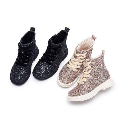 China New Fashion Winter Children's Shoes Princess Round Glitter Warmer Girls Anti Slip Foot Snow Martin Boots For 2-6 Years. for sale