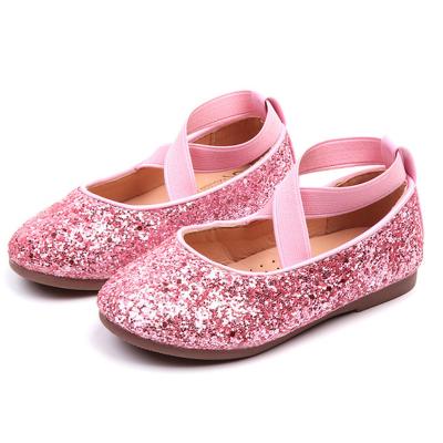 China 2021 New Style Shiny Flat Girls Hard Unique Breathable Children Stylish Shoes for sale