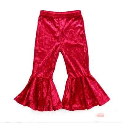 China Color Fade Proof Baby Girls Bell Bottom Leg Flare Stretch Wide Leg Pants Long Pants for sale