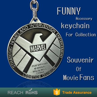 China Antique Metal Factory Supply Collectible Marvel Toys Marvel Key Chain Selected Round Chain Customizable for sale