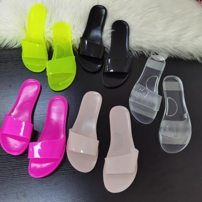 China Cheap Top Size\Clear Jelly Sandals House Indoor Shoes Hot Sale Fashion Trend Flip Flop Women Sandals Open Toe Slide Slippers For Laides Large for sale