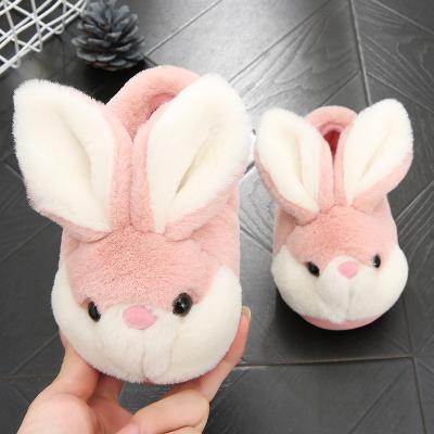 China Cute Animals Home Bunny Kids Slippers House Shoes Toddler 2021 Trend Fashion Fluffy Children Baby Shoes for sale